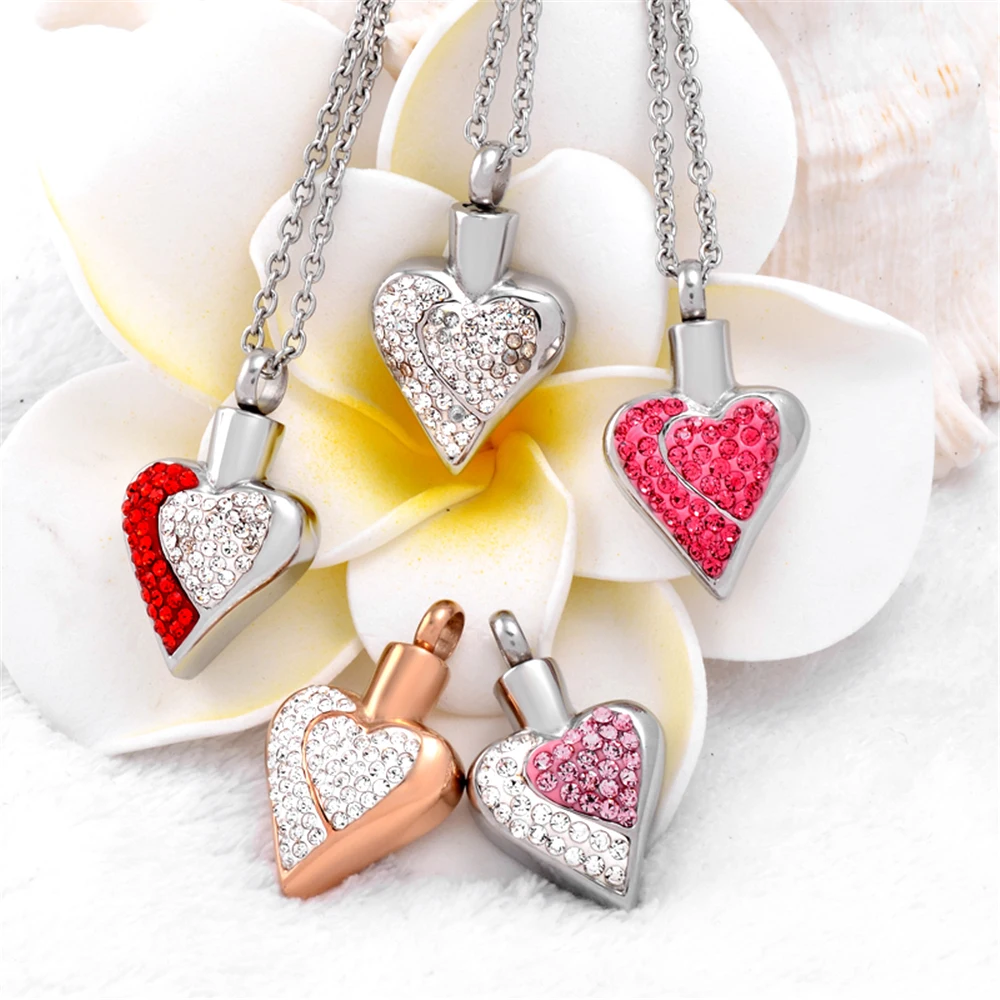 

Очаровательная Женская подвеска из нержавеющей стали в форме сердца с кристаллами