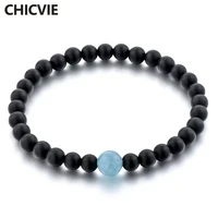 chicvie light blue men natural stone charms distance bracelets bangles bead for women jewelry making custom bracelet sbr180057