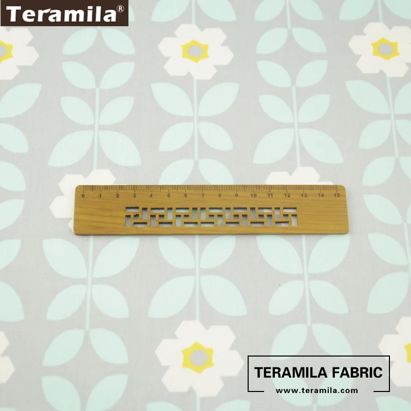 Teramila Cotton Fabrics High Quality Bedding Printed Flowers With Green Leaves Designs Quilting Patchwork Twill Tissue Crafts| |