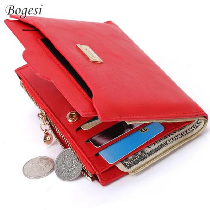 BOGESI нового модного бренда на молнии пу кожаная монета держатель для карт