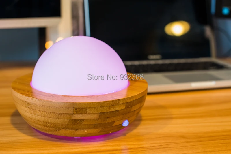 Aromatherapy Diffuser Ultrasonic Humidifier Nebulizer Essential Oil Glass Cover &amp Bamboo Bottom | Бытовая техника