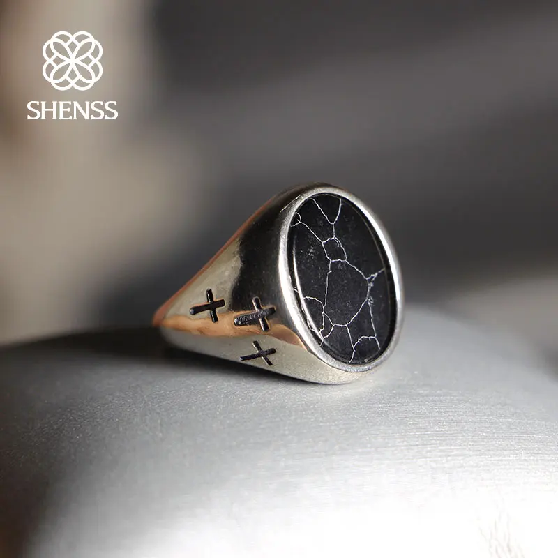 Elegant Quality 925 Rings Adjustable Vintage Marbled Turquoise Women's Ring Sterling Silver Jewely |