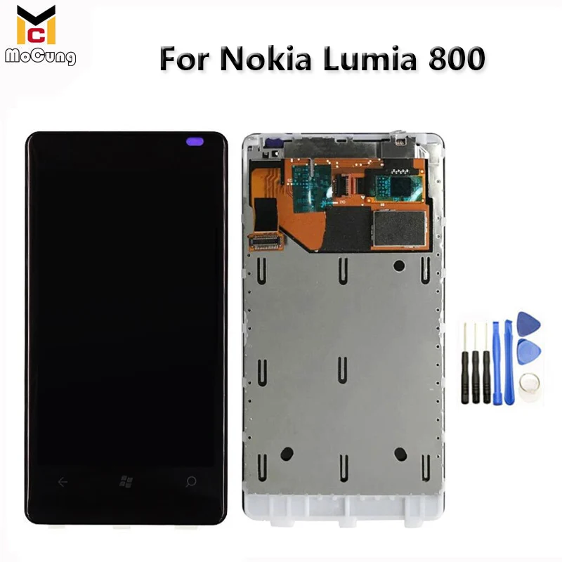 100% протестированный Новый ЖК-дисплей для Nokia Lumia 800 N800 RM-801 сенсорный ЖК-экран