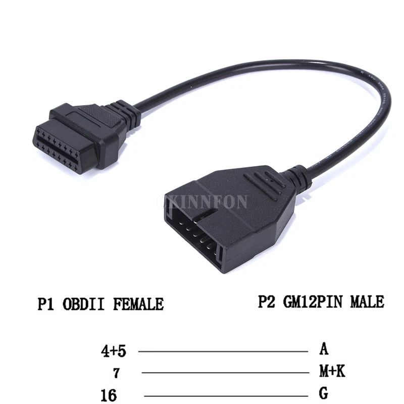 100 шт./лот 2019 Новый OBD/OBD2 разъем для 12-контактного GM адаптера к 16-контактному