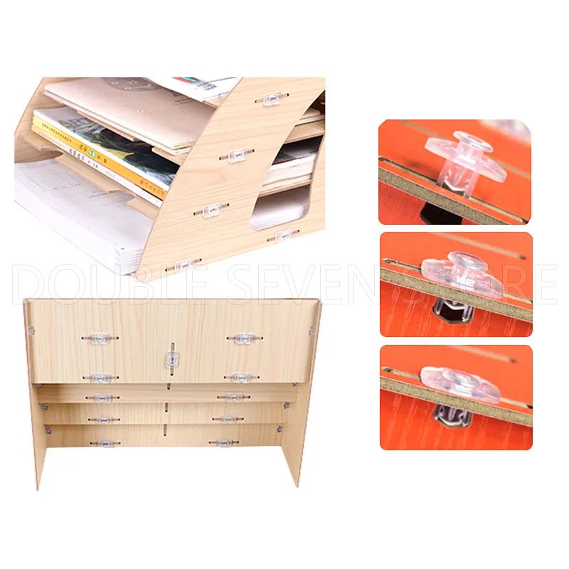 Деревянная A4 бумажная коробка для хранения файлов Настольная офисная отделочная