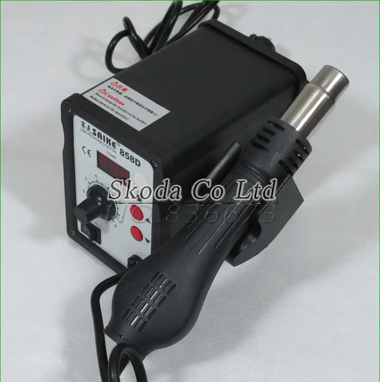 SAIKE 858D паяльная станция с горячим воздухом цифровой дисплей для BGA SMD + 4 шт. насадки