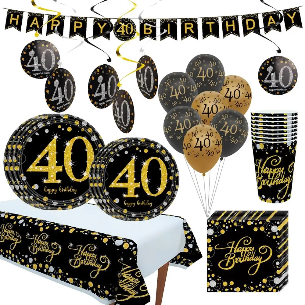 30th 40th 50th день рождения одноразовая посуда для вечеринки наклейки на тарелку дня