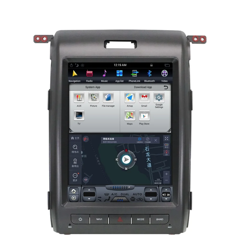 Android Tesla стиль автомобиля нет dvd-плеер gps навигация для Ford F150 2009- Автомобильный мультимедийный радио плеер магнитофон головное устройство