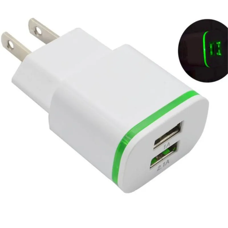 Зарядное устройство UVR со светодиодной подсветкой 2 USB порта 1 А|Зарядные