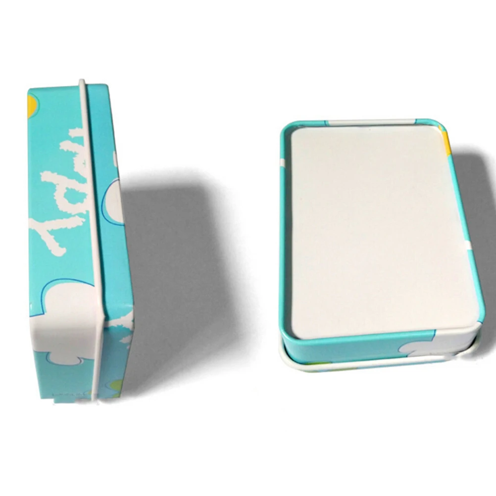 1 шт. милый маленький мультяшный металлический ящик в виде олова Чехол Органайзер