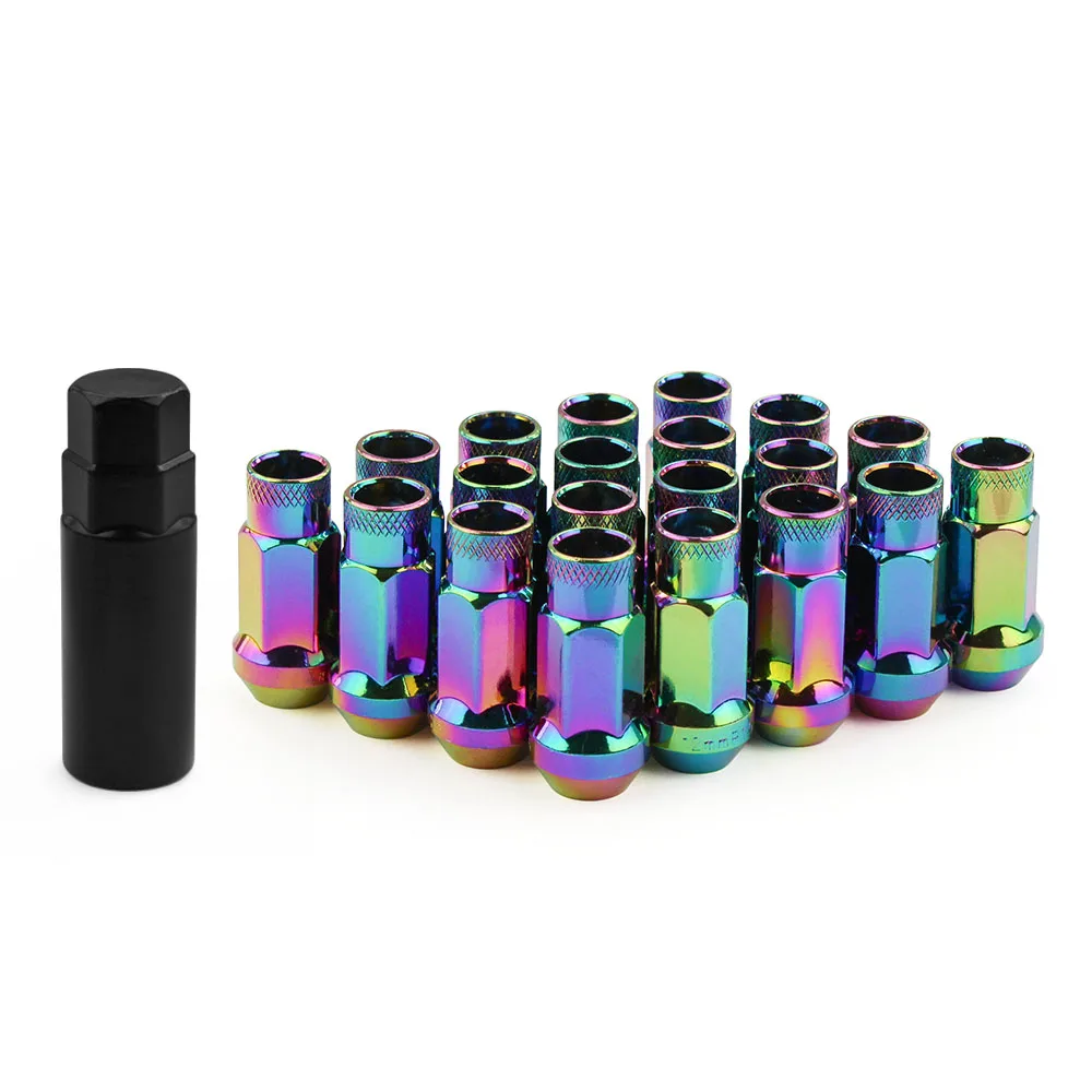 RASTP-20pcs/набор универсальные стальные гоночные гайки V48 авто стальной Желудь обода удлиненный открытый конец колеса гайки M12X1.5/1,25 RS-LN031