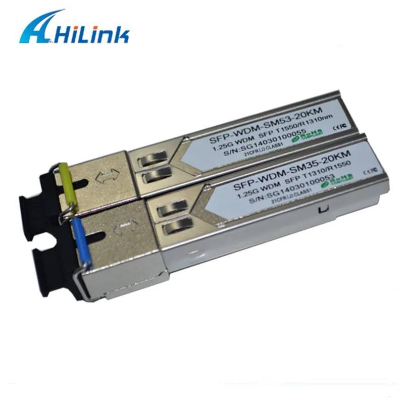 Бесплатная доставка! Оптоволоконный модуль 1 25G 1310nm/1550nm 20km LC/SC DOM WDM SFP трансивер |