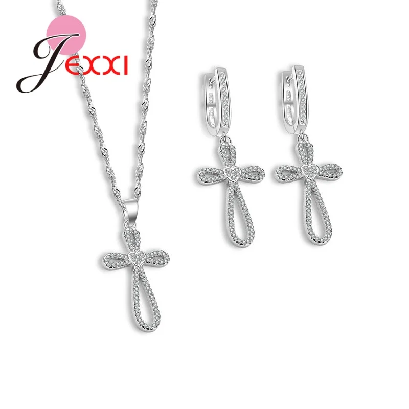 

Комплект из колье и серёг, из серебра 925 пробы