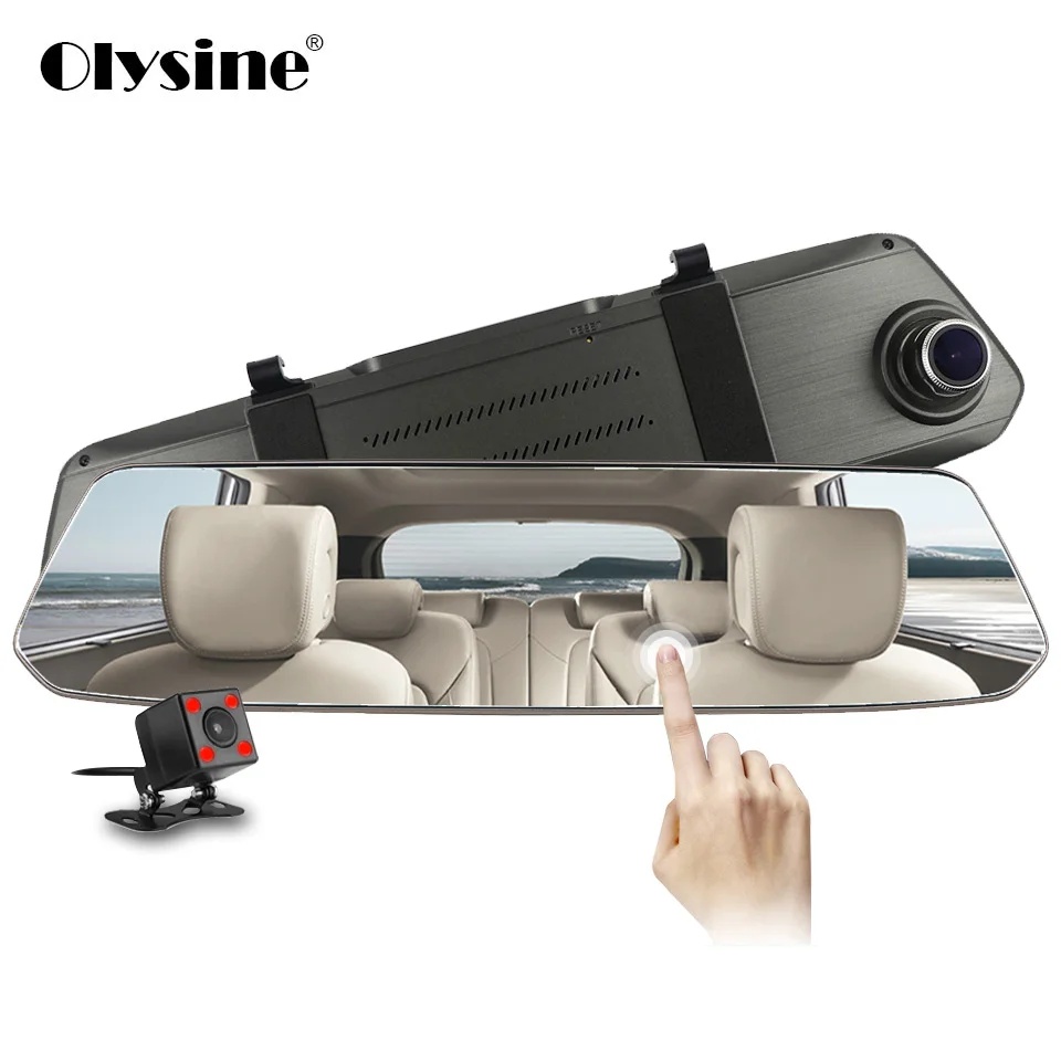 Olysine 7 0 ''сенсорный экран зеркало заднего вида Автомобильный видеорегистратор