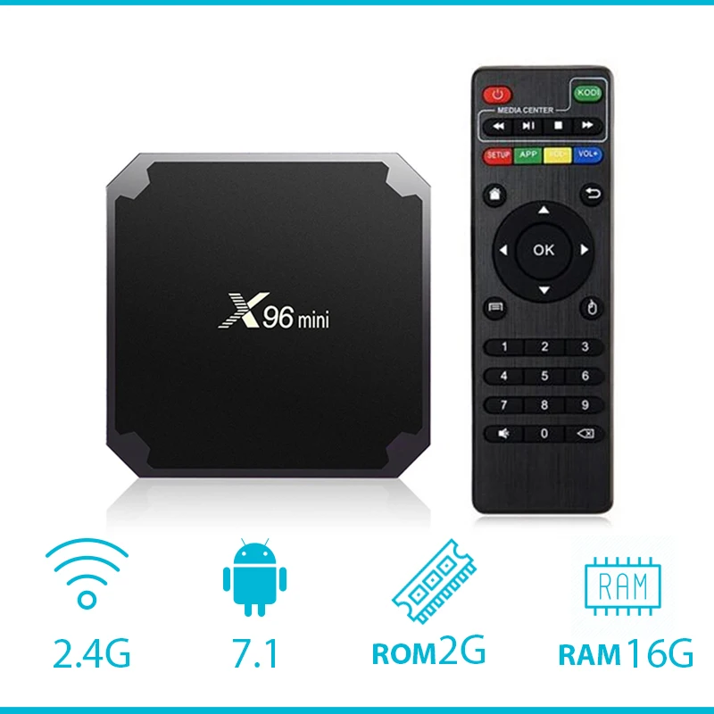 X96 Мини Android 7 1 Смарт ТВ приставка 2 Гб 16 X96mini Amlogic S905W четырехъядерный soutien 4K 4 ГГц WiFi