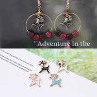 10pcs 1420mm small deer design enamel charms sika deer diy bracelet earrings pendants floating alloy jewelry accessories fx089