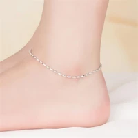 kofsac new fashion 925 sterling silver anklets for women frosted glossy olive beads bracelet ankle chain foot jewelry girl gifts