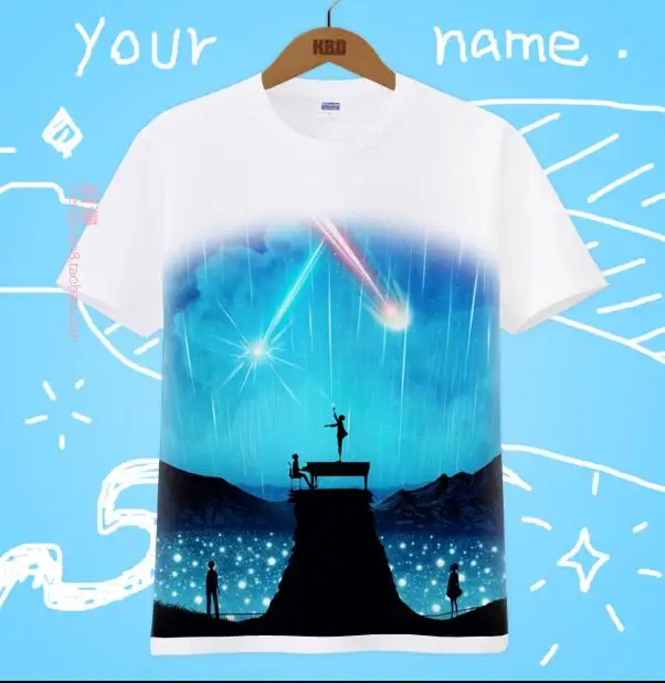 Костюм для косплея Kimi no Na wa с вашим именем Taki Tachibana хлопковая Футболка Makoto Shinkai|tee