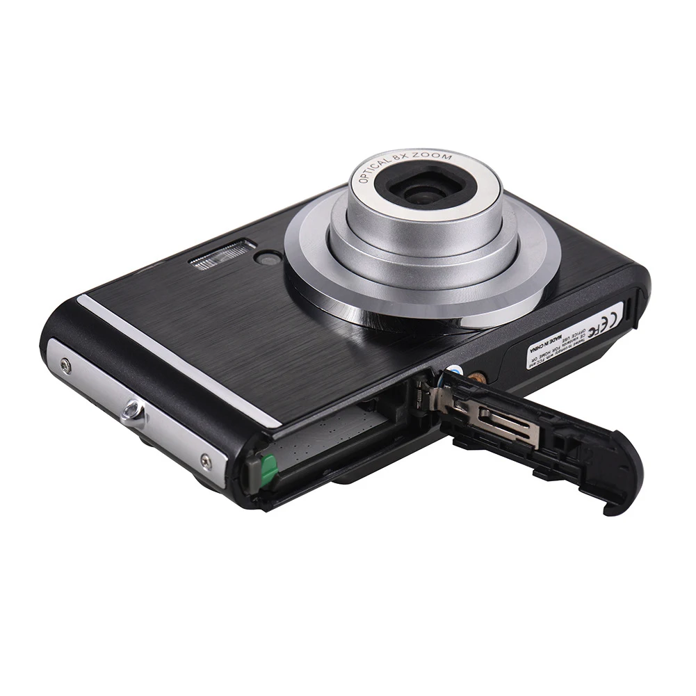 Черный V700 подарки ультра тонкий 2,4 дюймов 18MP фотография высокой четкости кабель светодиода экран Цифровая камера профессиональный 6X оптический зум - Цвет: Черный