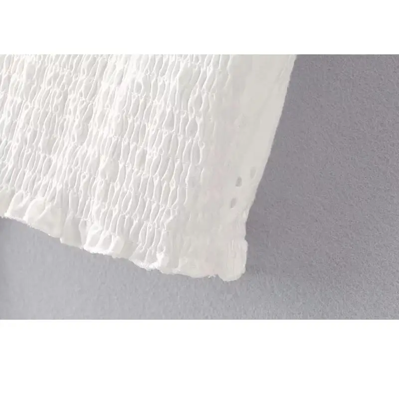 2019 Boho lace-up hollow out blouse womens tops summer sexy blackless short white female korean fashion clothes blusas |