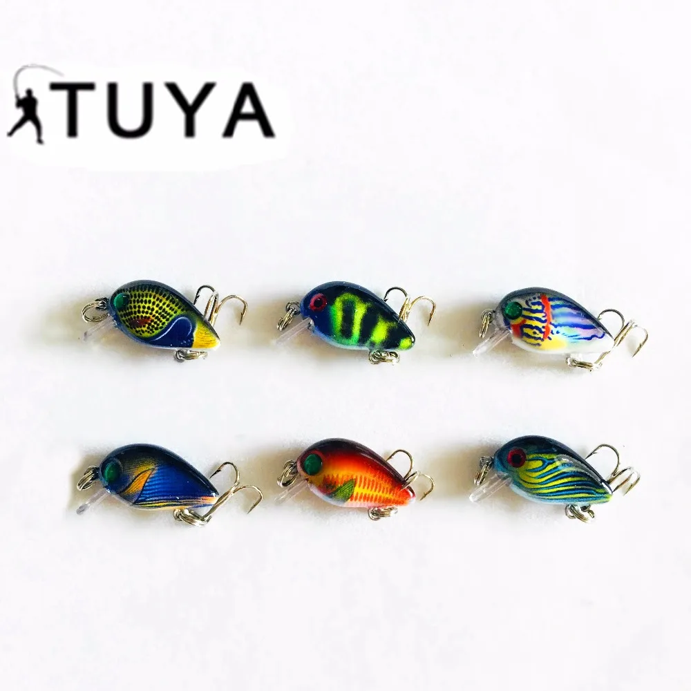 TUYA 6 шт./компл. мини приманка блесна приманка воблер жесткая приманка троллинг рукоятками, искусственная приманка Щука бас рыболовные приманки