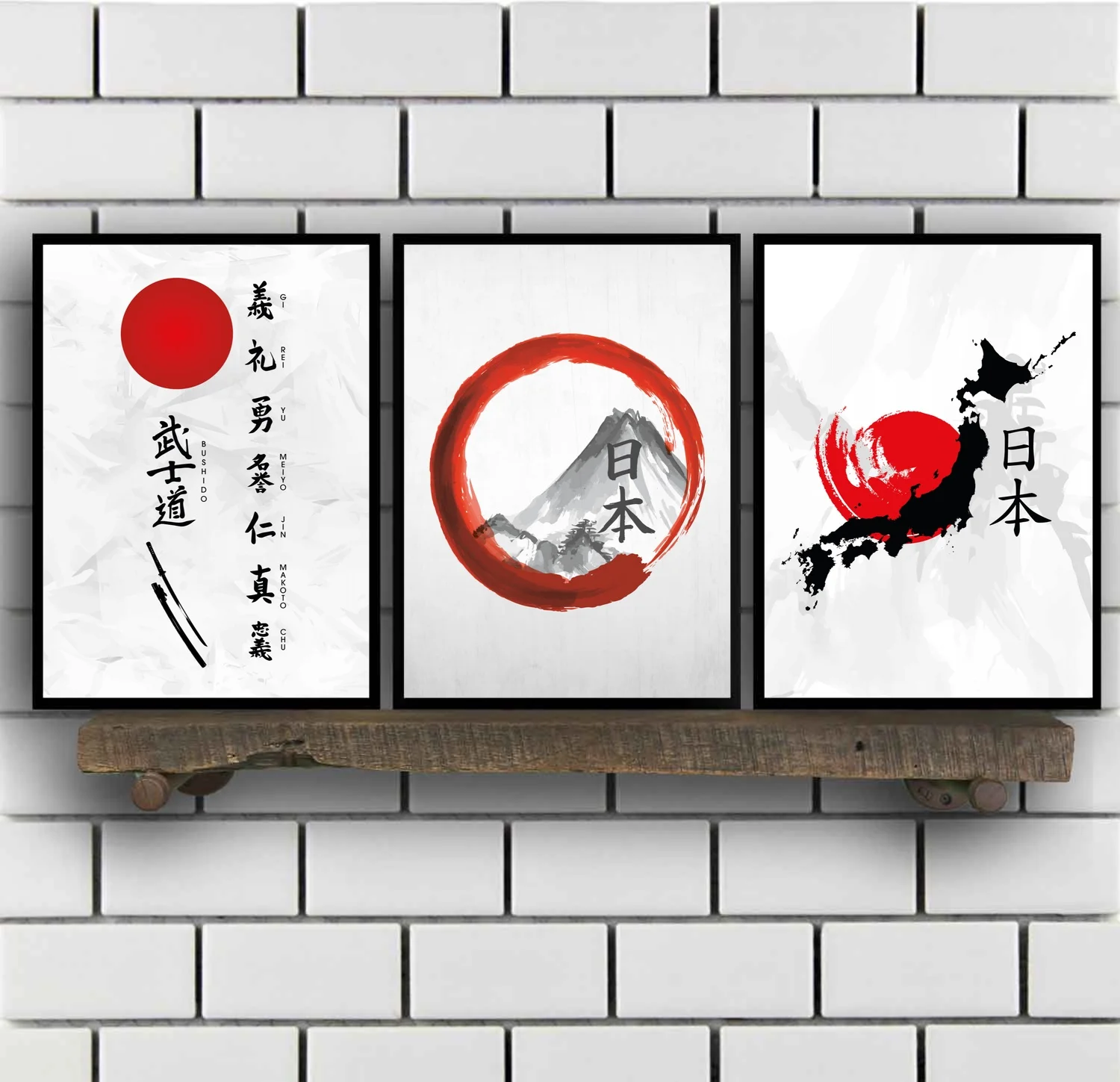Абстрактный японский постер Bushido Sakura Samurai Ukiyoe|Рисование и каллиграфия| |