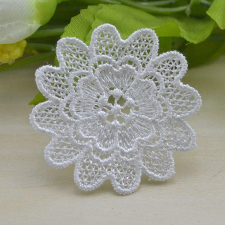 

100pcs/lot DIY Clothing Flower Lace Applique Mesh Trim For Garment Accessories Decoration Sew On Guipure Lace Patches Fabric