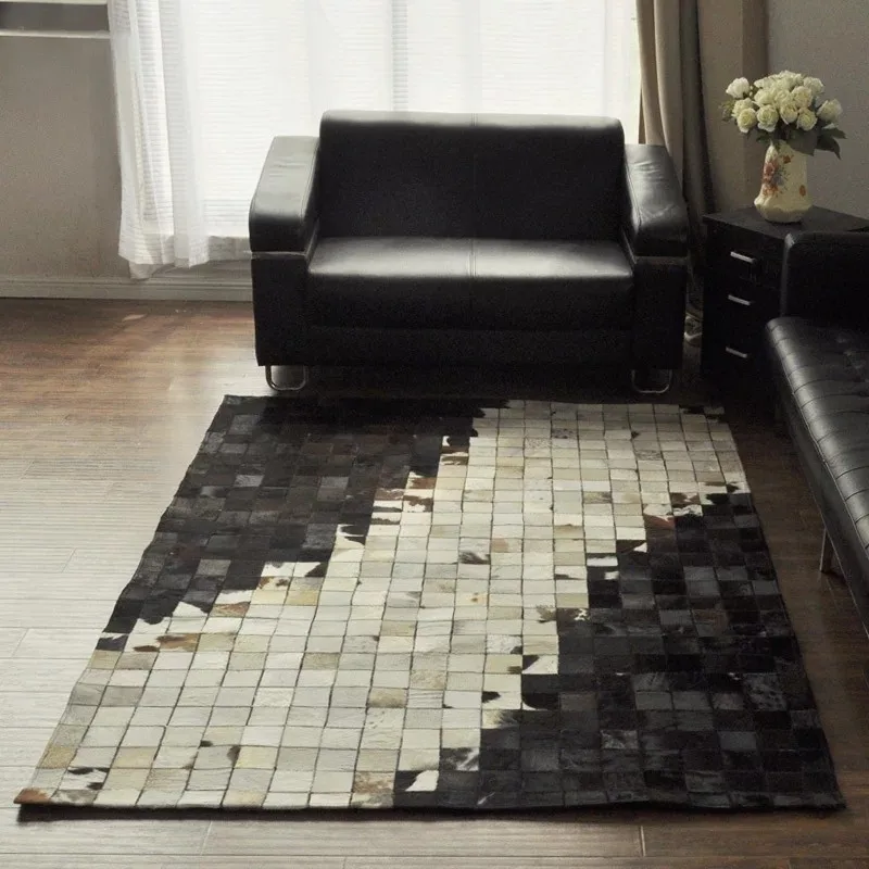 Роскошный кожаный ковер в американском стиле из натуральной воловьей кожи