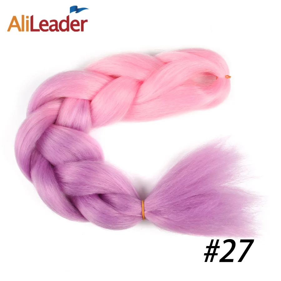 T4/613# AliLeader чистый цвет и Омбре косички волос 1B 2 4 27 33 613 99J серый розовый синтетические волосы Jumbo косички для наращивания 2" 100 г - Цвет: T4/613#