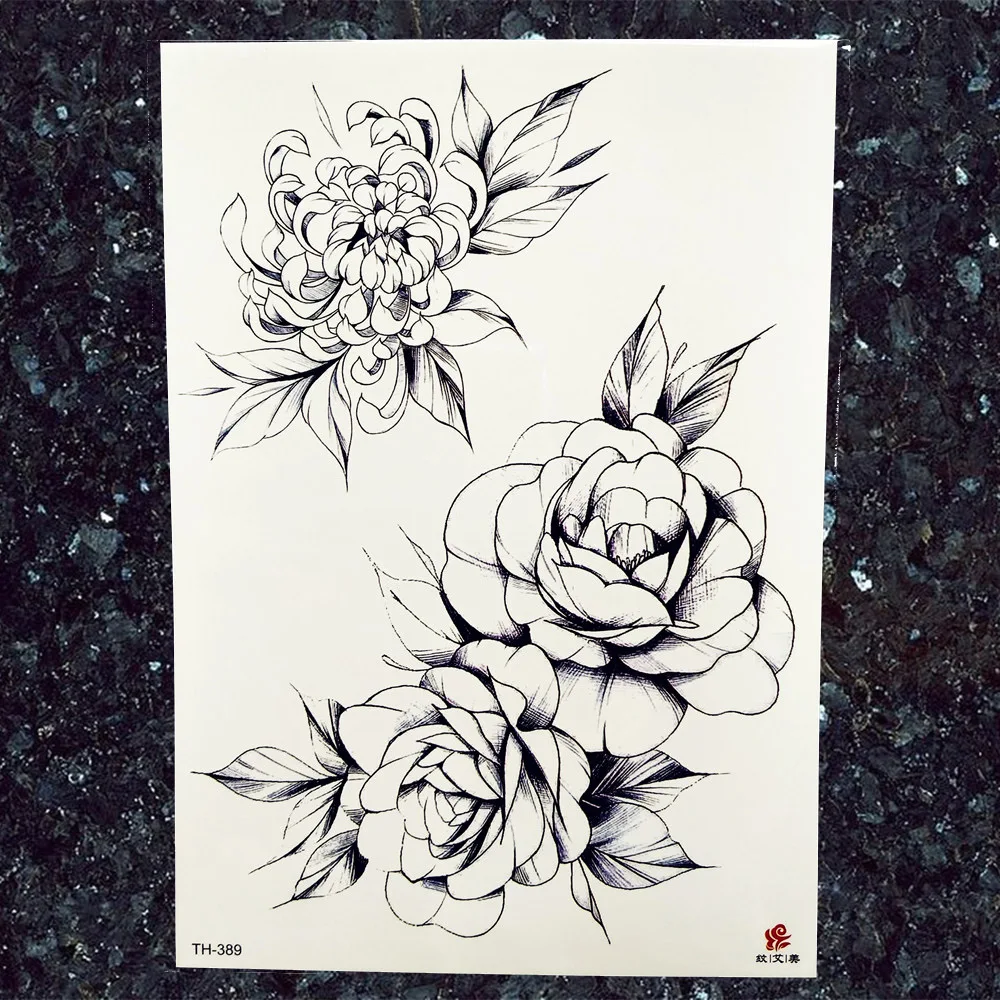 Искусственные эскизы наклейки с цветами татуировки для женщин тела руки талии