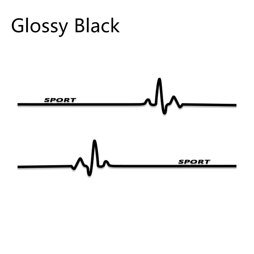 Glossy Black 2 шт., 220 см x 34 см, автомобильная гоночная Спортивная наклейка, стильная Автомобильная наклейка с длинной боковой полосой, виниловая пленка для автомобиля, DIY наклейка, аксессуары для тюнинга автомобиля - Название цвета: Glossy Black