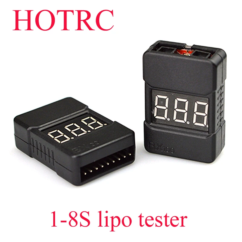 HotRc BX100 1-8S Lipo тестер напряжения батареи/сигнал тревоги низкого