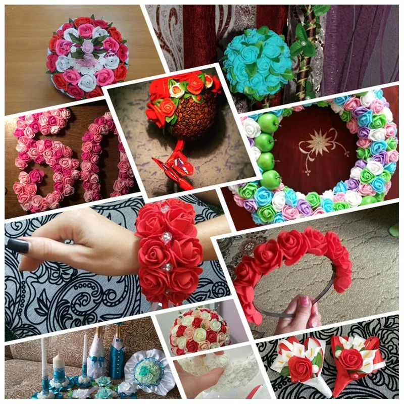 50 шт. 3 5 см Мини Искусственные цветы ПЭ пена Роза голова цветка для дома DIY