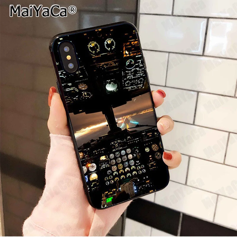 MaiYaCa cool aircraft airplane cockpit Phone Cover for Apple iphone 11 pro 8 7 66S Plus X 5S SE XS XR MAX | Мобильные телефоны и