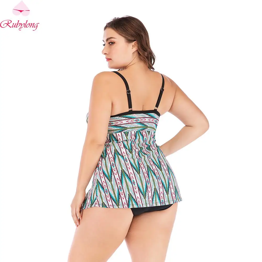 Rubylong Mesh Tankini 2019 купальник из двух частей плюс размер женский ремень танкини набор