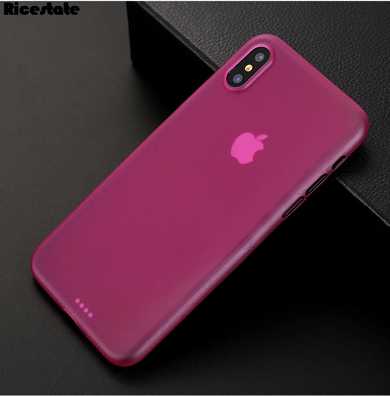 Translucent rose Ультратонкий матовый чехол Ricestate для iphone 11 Pro X XR XS MAX, чехол для iphone 6, 6s, 7, 8 Plus, матовая задняя крышка, защитный чехол - Цвет: Translucent rose