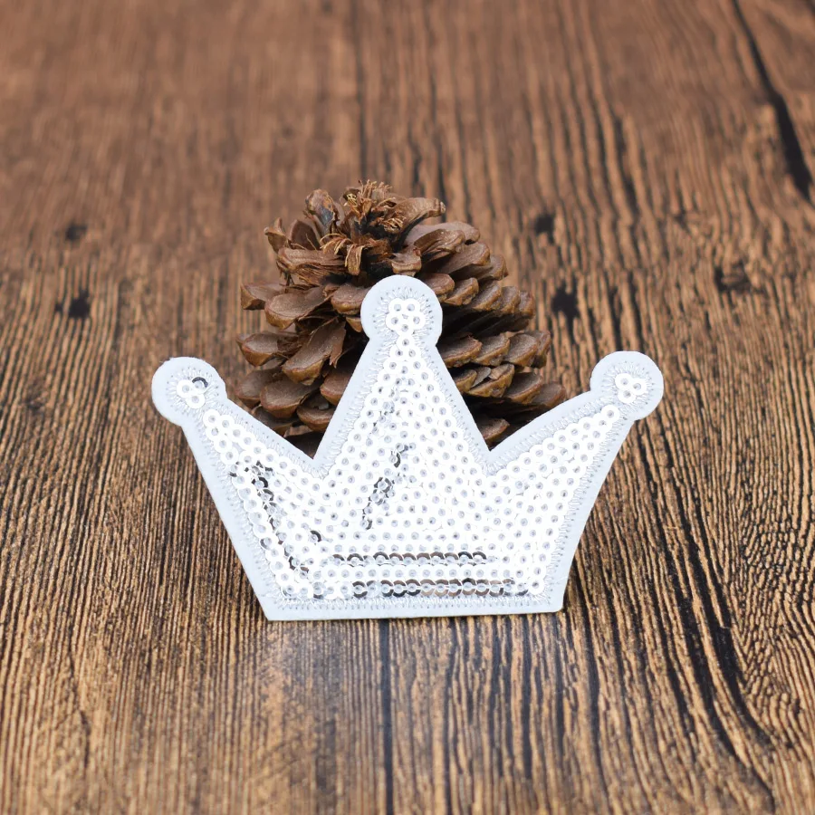 5PCS Bling Crown Sequin Patches for Clothing Shoes Iron on Transfer Applique Patch Clothes Bags DIY Sew Embroidered Badge | Дом и сад