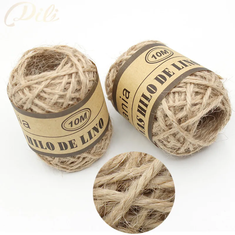 Шпагат из натуральной пеньковой веревки 10 м/рулон 24 рулона/коробка джутовая нить