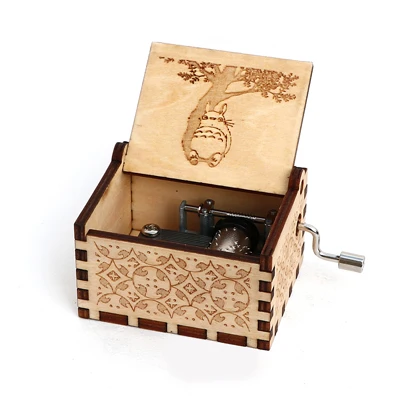6 Antique carved hand-cranked music box Cute ToToro Theme music box exquisite little gifts Girl birthday present Christmas gifts - Цвет: 6
