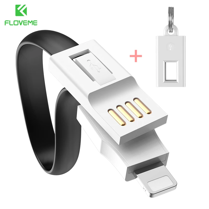 FLOVEME USB Cable for iPhone 7 6 6s 8 plus Mini Keychain Micro X 5s 5 SE Charging Data Mobile Phone Cables | Мобильные телефоны и