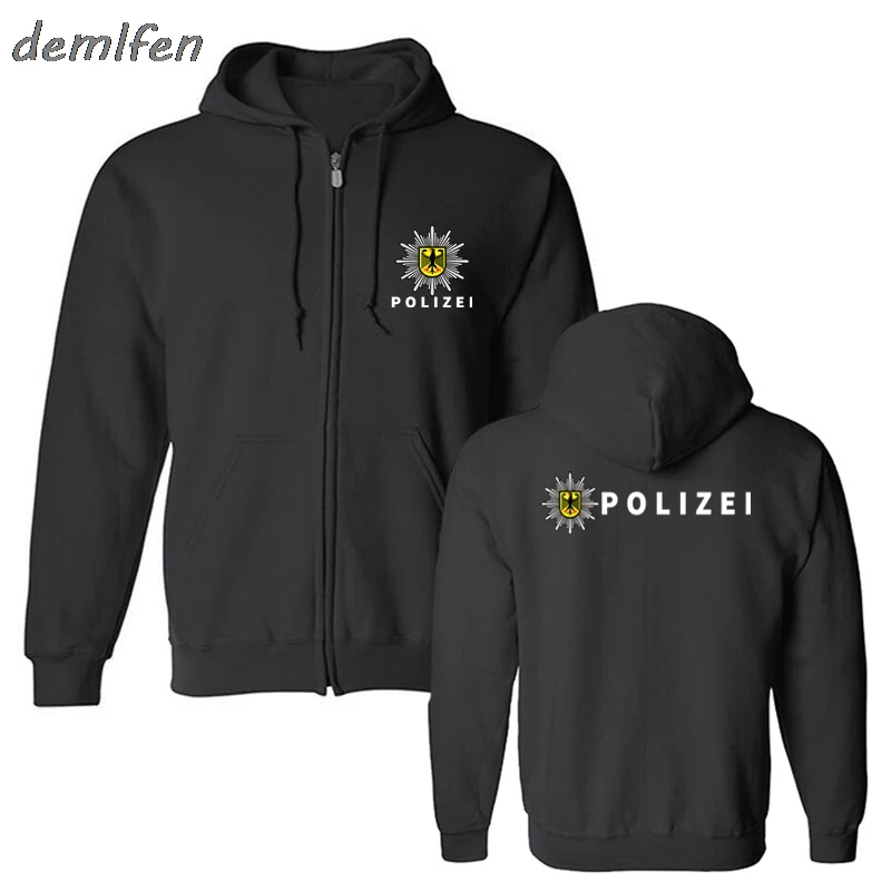 Новый Polizei Bundespolizei полиции Германии 2 кристалла по бокам Толстовка для мужчин