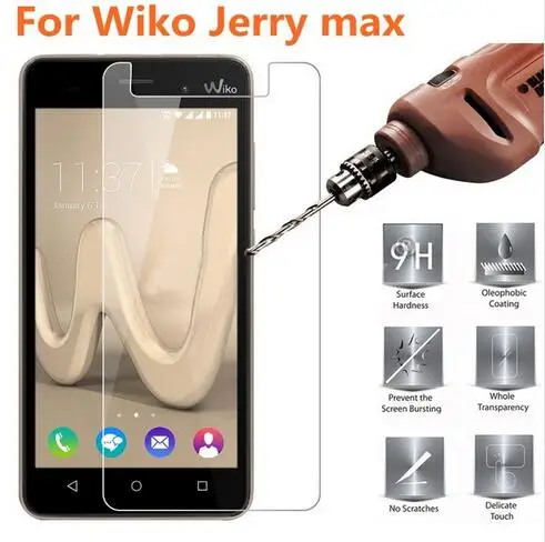 Для Wiko Jerry max закаленное стекло 9H защитная пленка Взрывозащищенная для крепление