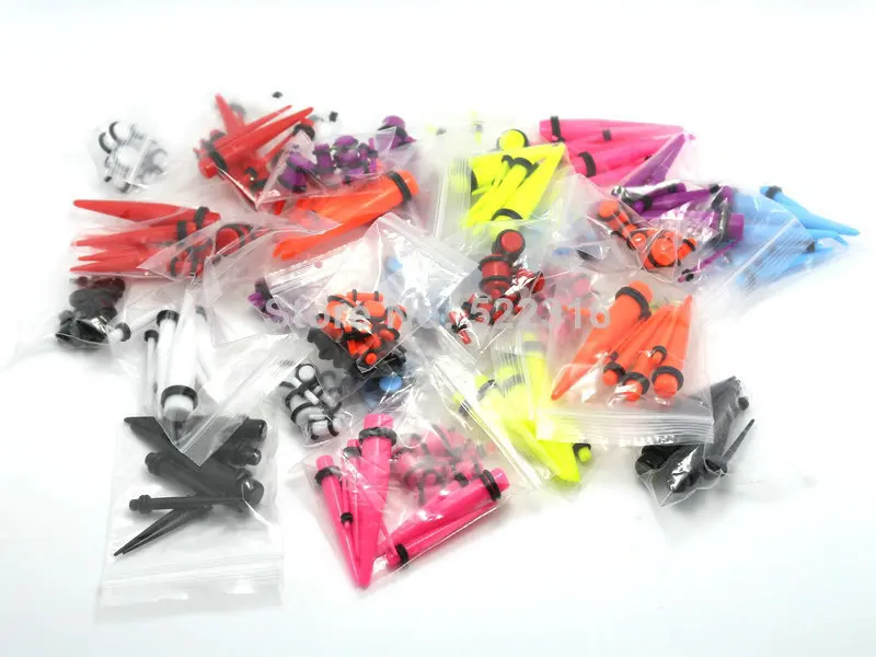 Пирсинг ювелирные изделия 9 шт. ухо растяжка Kit в акриловой 2 о-образным кольца уха