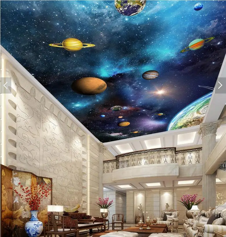 Пользовательские 3d потолочные обои с изображением фрески великолепные Звездное