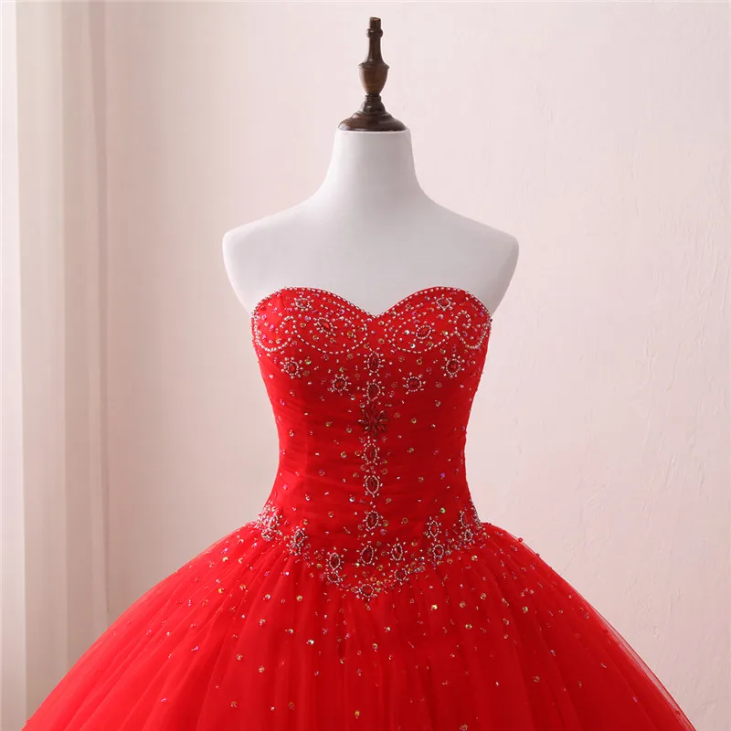 Красное Тюлевое платье для Quinceanera милые платья 16 15 лет блестящие распродажа |