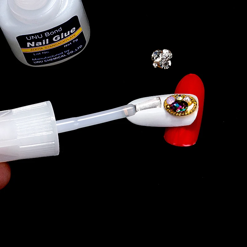 Распродажа 10 г быстросохнущий клей для ногтей с кисточкой Блестки Стразы