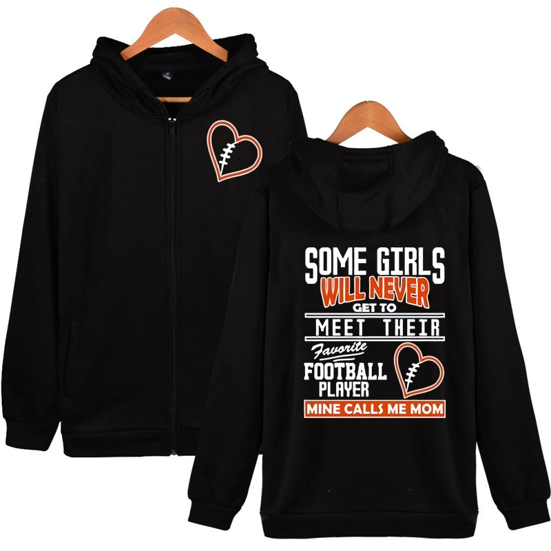 

Football Mom Zip Up Hoodie Mom Football Game Day Zipper Hoodie Football Season