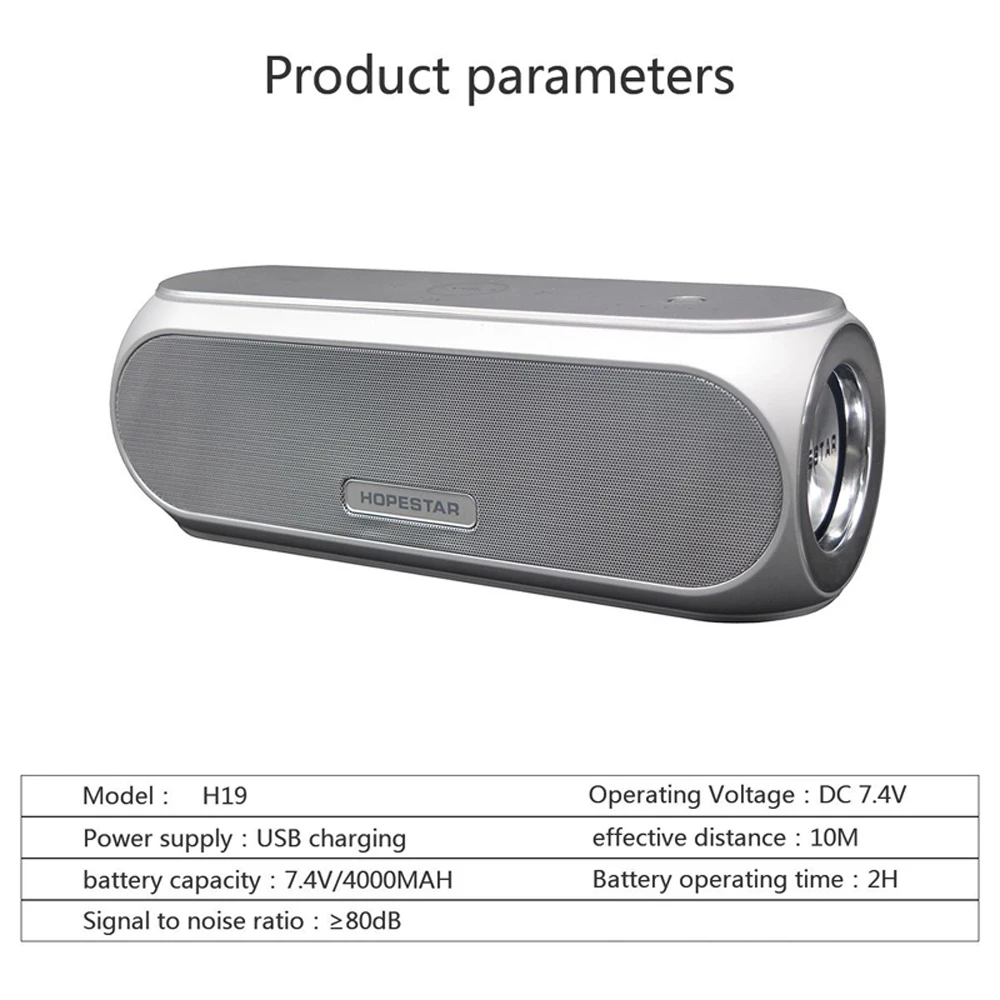 WPAIER HOPESTAR H19 Беспроводная Bluetooth колонка с сенсорным управлением портативная наружная NFC Bluetooth мини-Колонка Шокирующая наивысшего качества