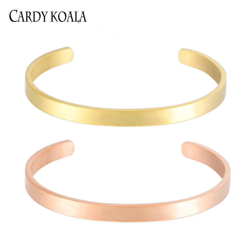 Cardy Koala 6 мм ширина поверхности мужчины и женщины браслет из нержавеющей стали