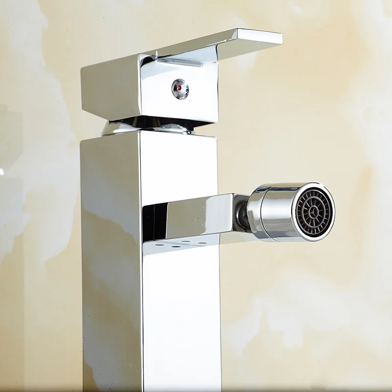 Смеситель для раковины медный хромированный квадратный кран туалета биде с